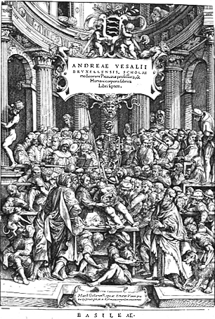 Image of title page of Vesalius' book